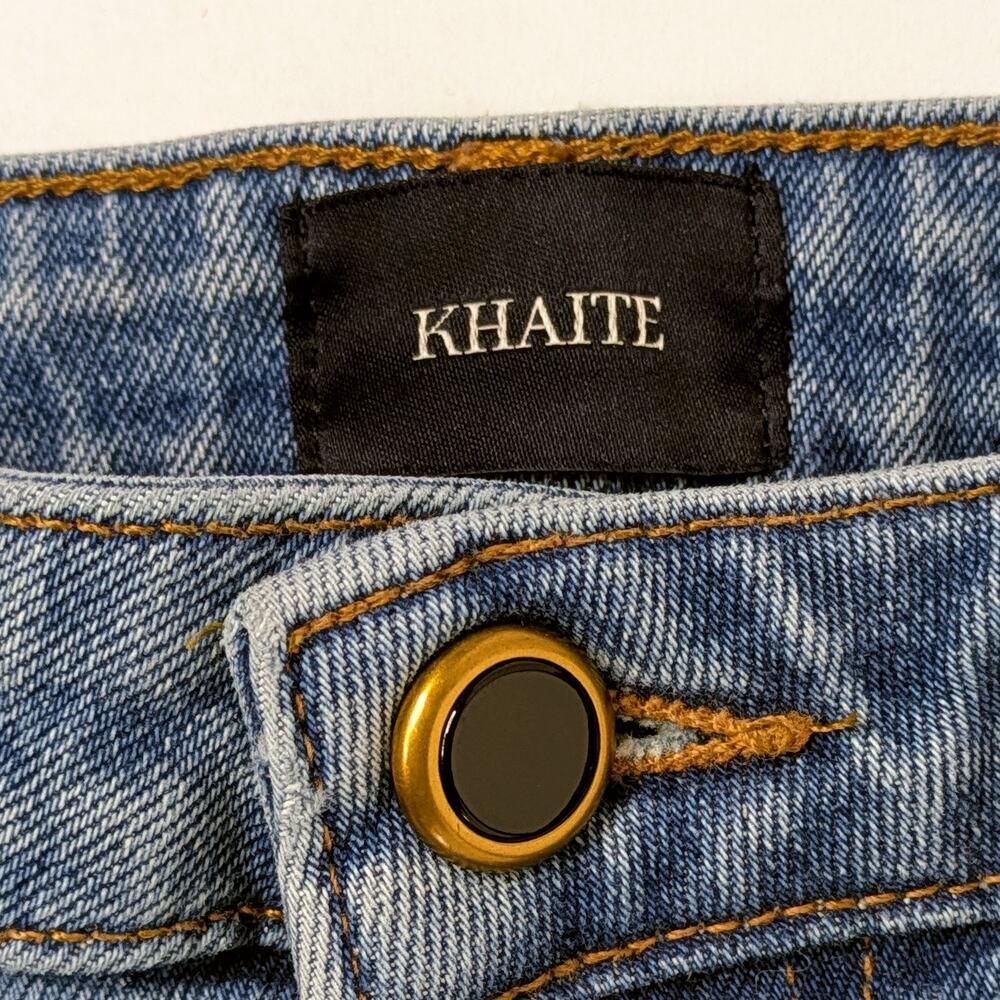 Khaite Vivian High Rise Straight Leg Crop Jeans 30 Blue Wash Cotton USA Made - Picture 4 of 10